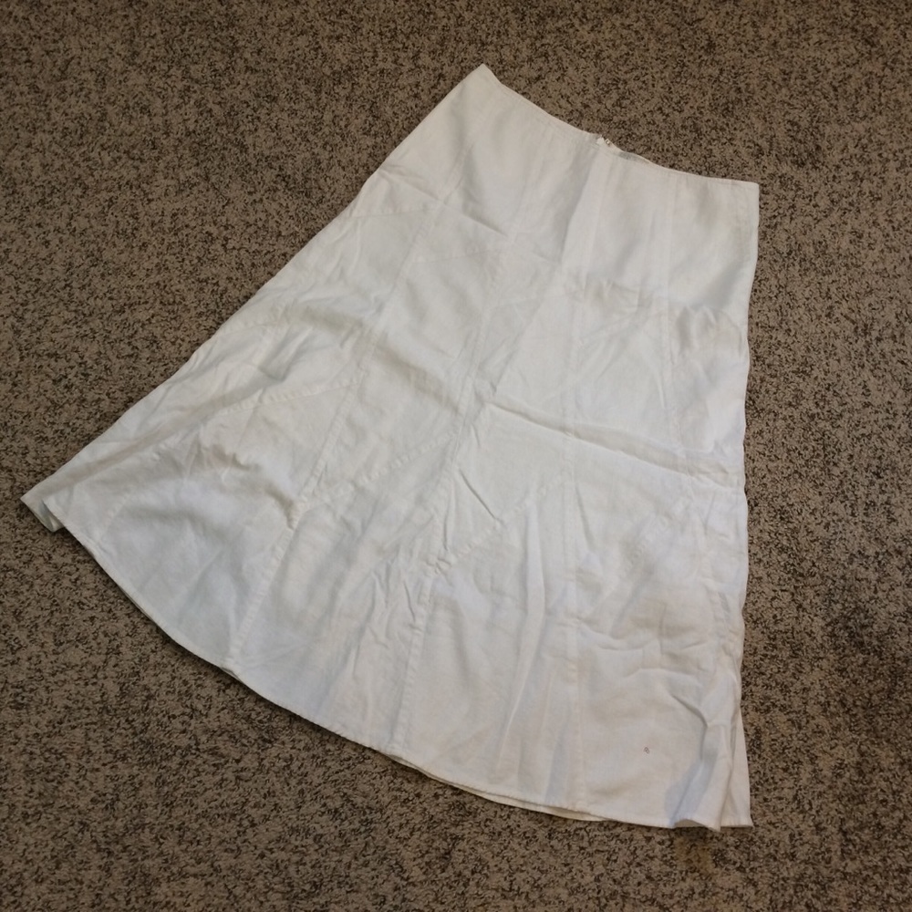 Christopher & Banks long white linen skirt